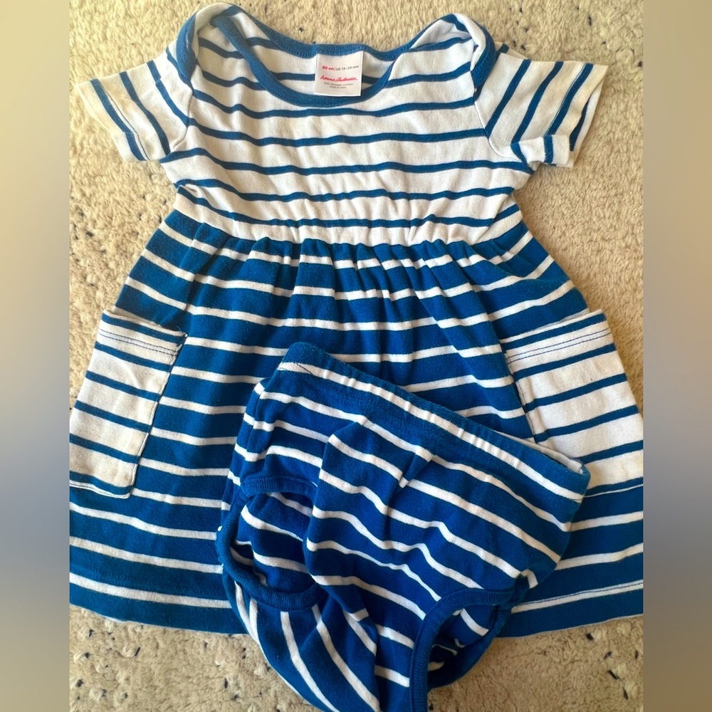 Hanna Andersson 18-24m dress and bloomer set